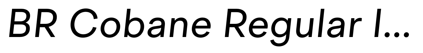 BR Cobane Regular Italic